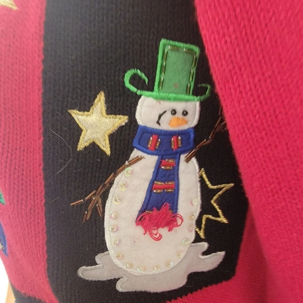 Tiara International Vintage Ugly Zip Up Cardigan  Sweater Size S/M - Picture 11 of 11